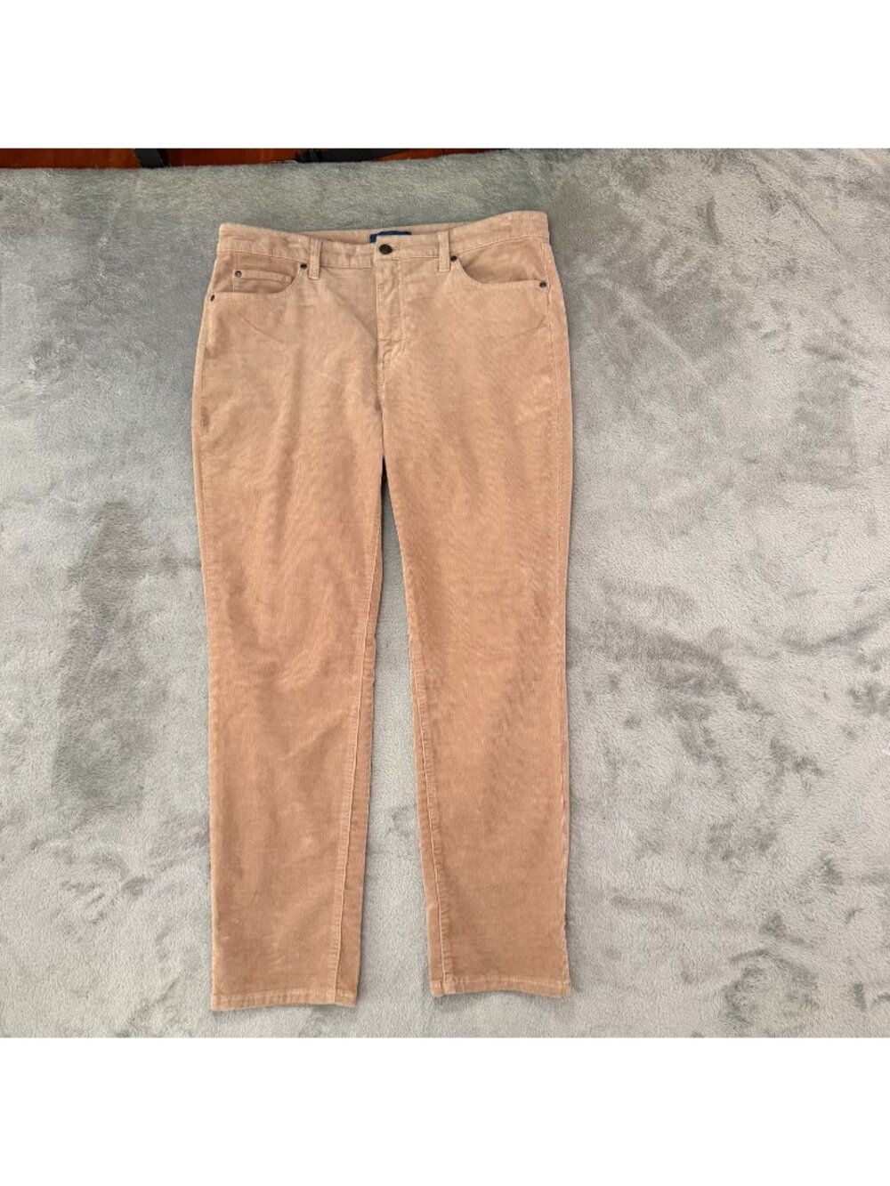 Talbots High Rise Straight Leg Tan Brown Corduroy Pants Womens 12